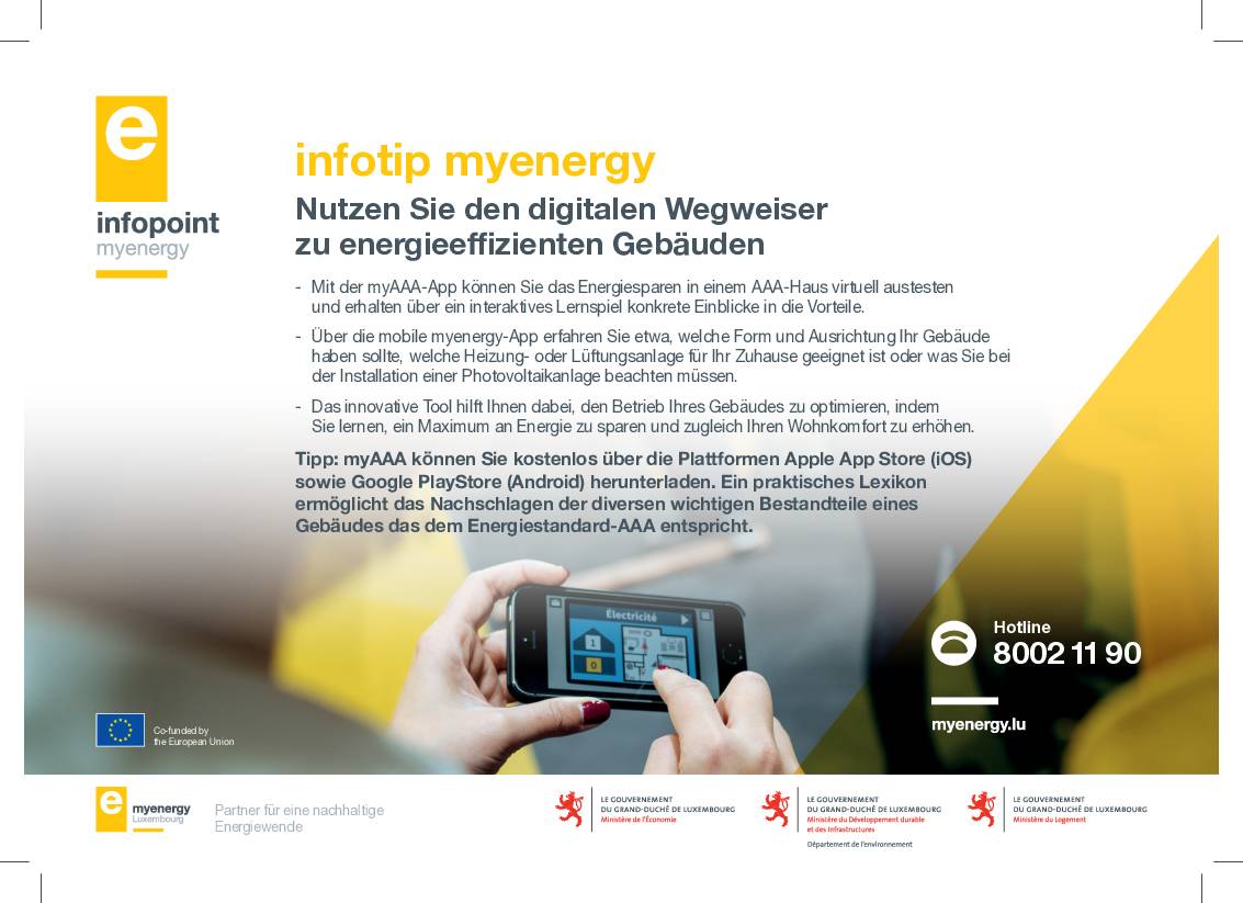 Infotip MyEnergy - Utilisez le guide numérique pour les bâtiments