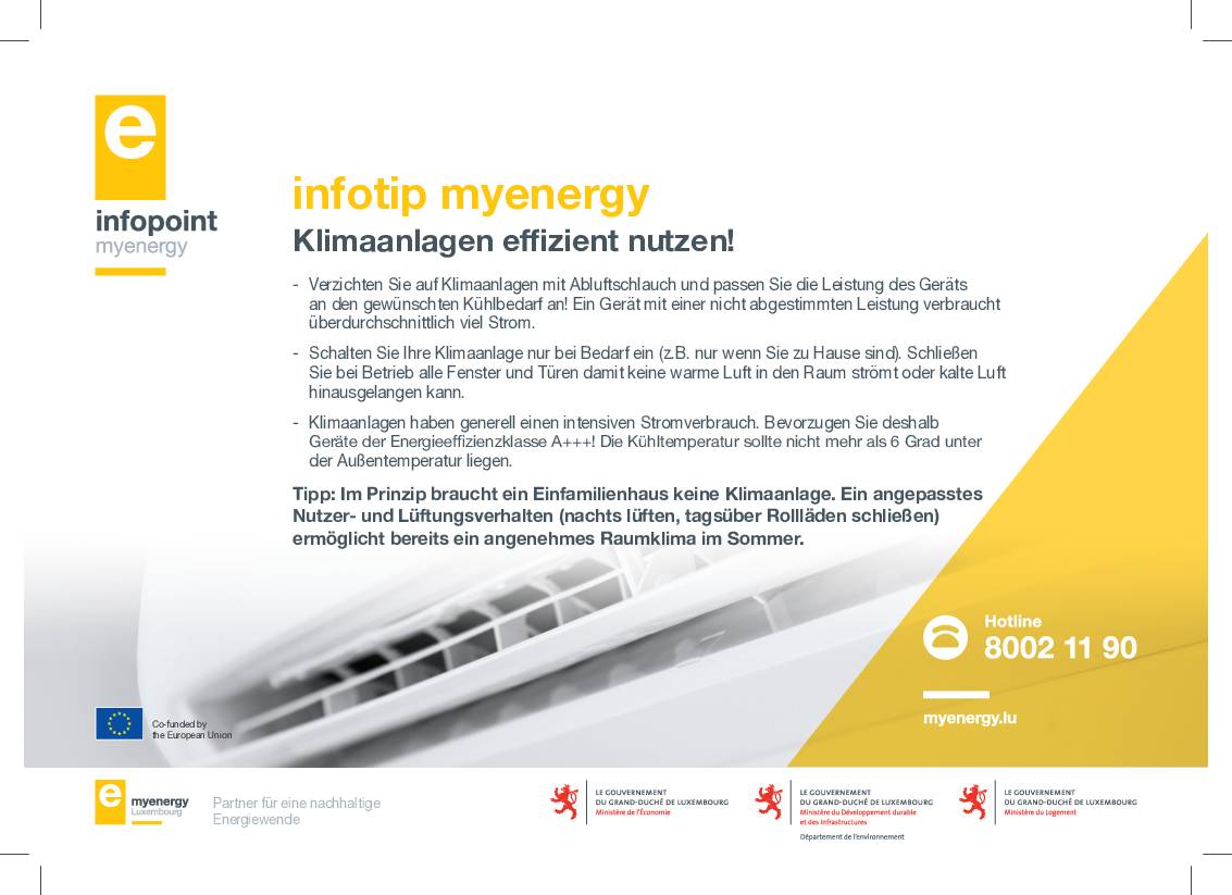 Infotip MyEnergy - Utilisez votre climatisation de manière efficiente