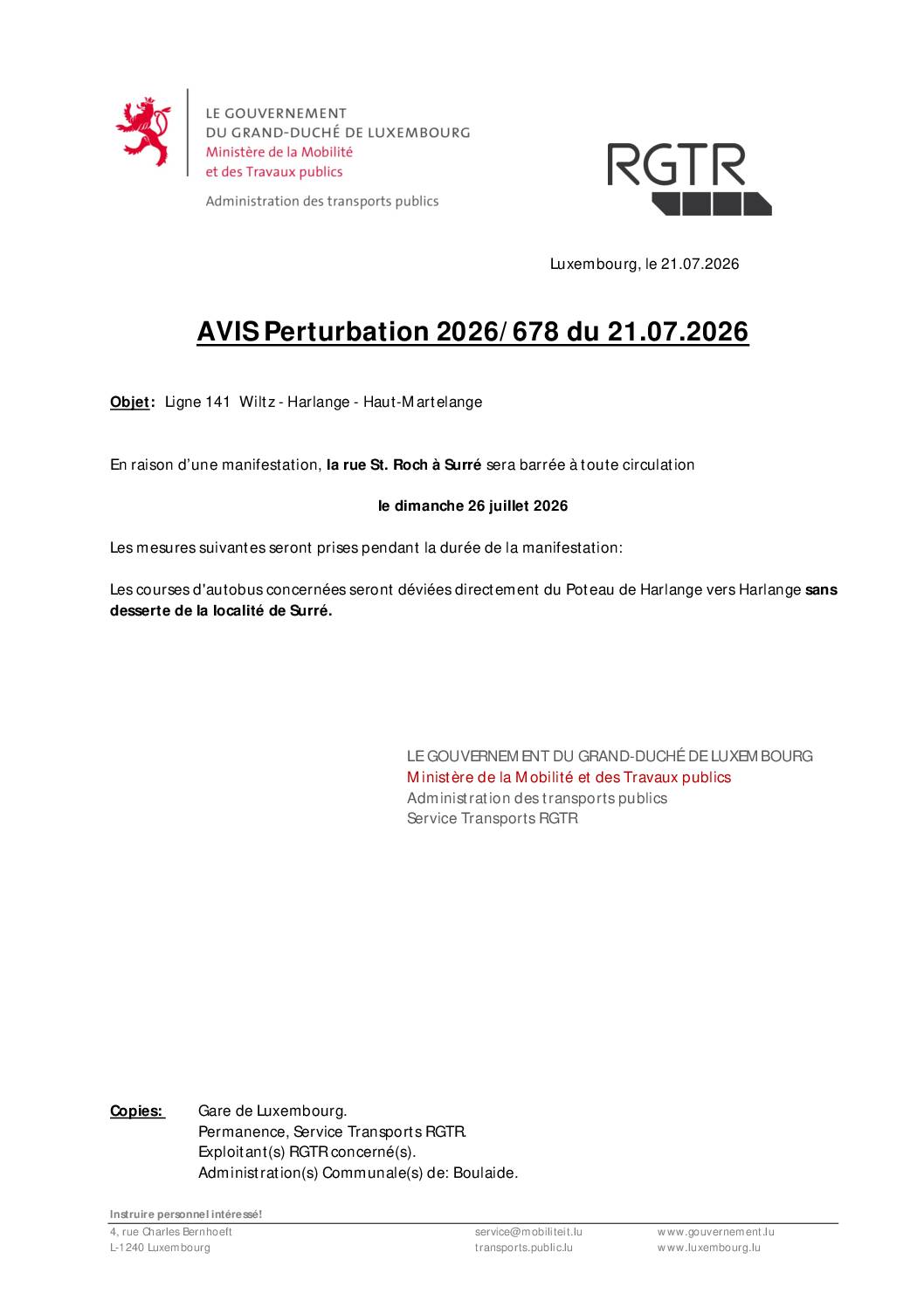 RGTR - Avis Perturbation 2026-678
